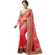 Deals, Discounts & Offers on Women Clothing - M.S.Retail Embriodered Bollywood Net Sari