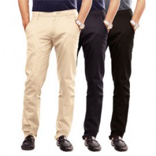 Deals, Discounts & Offers on Men Clothing - Cotton Lycra Slim Fit Skeek Pant For Men - Pack of 3