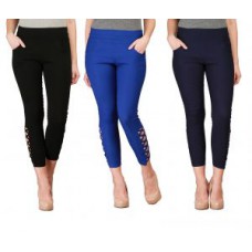 Deals, Discounts & Offers on Women Clothing - Darwin Cotton Lycra Jeggings Pack Of 3 For Women 