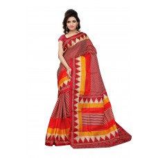 Deals, Discounts & Offers on Women Clothing - Fabdeal Women Khadi Cotton Printed Saree with Blouse Piece