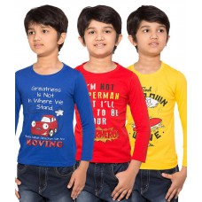 Deals, Discounts & Offers on Men Clothing - Maniac Pack of 3 Multicolour Full Sleeves T-Shirts