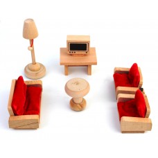 Deals, Discounts & Offers on Furniture - PIGLOO Solid Wood Miniature Toy Dollhouse Lounge Furniture Set