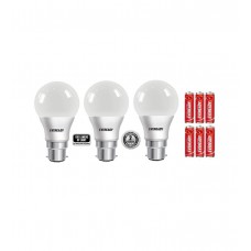 Deals, Discounts & Offers on Electronics - Eveready White 15-Watt B22 Pin Type CFL Bulbs Set of 4 with 8 Batteries for Rs.409