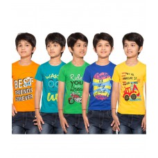 Deals, Discounts & Offers on Baby & Kids - Maniac Pack of 5 Multicolour Half Sleeves T-Shirts