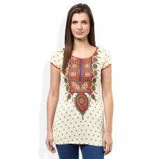 Deals, Discounts & Offers on Women Clothing - Global Desi Beige Printed Top