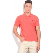 Deals, Discounts & Offers on Men Clothing - Wrangler Solid Men's Polo Pink T-Shirt