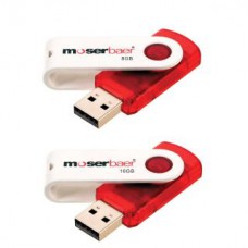 Deals, Discounts & Offers on Computers & Peripherals - Moserbaer Swivel 8GB and 16GB Pen Drive (Red) Pack of 2
