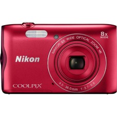 Deals, Discounts & Offers on Cameras - Nikon Coolpix A300 Point & Shoot Camera  (Red)