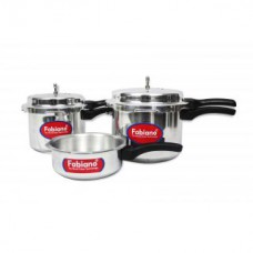 Deals, Discounts & Offers on Kitchen Containers - 44% Off on FABIANO Non-Stick 3pcs Pressure Cooker SET With 2 Lids- 2L + 3L + 5L
