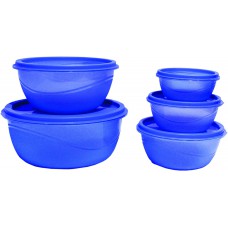 Deals, Discounts & Offers on Kitchen Containers - Princeware Store Fresh Plastic Bowl Package Container, Set of 5, Blue