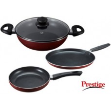 Deals, Discounts & Offers on Cookware - Prestige Omega Deluxe Non-Stick Kitchen Set, 3 at Flat 51% Off