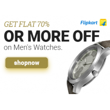 Deals, Discounts & Offers on Watches & Wallets - Get Flat 70% Off Or More On Men's Watches at Flipkart