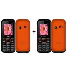 Deals, Discounts & Offers on Mobiles - I Kall K55 set of 2 Dual Sim Mobiles (Orange & Orange)