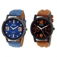 Deals, Discounts & Offers on Watches & Wallets - Relish Analog Round Casual Wear Watches Combo for Mens RELISH-1050C