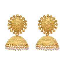 Deals, Discounts & Offers on Earings and Necklace - Golden Metal Jhumki Earrings For Women