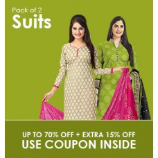 Deals, Discounts & Offers on Women Clothing - Upto 70% + Extra 15% off on Pack to Suits