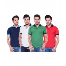 Deals, Discounts & Offers on Men Clothing - Flat 70% off on Roxy Star Multi Regular Fit Polo T Shirt - Pack of 4