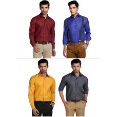 Deals, Discounts & Offers on Men Clothing - Pack of 4 Exclusive Shirts For Men