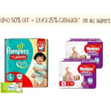 Deals, Discounts & Offers on Baby Care - Upto 50% Off + Extra 25% Off On Kids Diapers