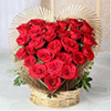 Deals, Discounts & Offers on Valentines day - Valentinesday gift offer for Heart Shaped Basket of 25 Exotic Red Roses