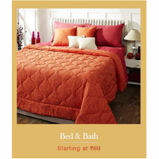Deals, Discounts & Offers on Home Decor & Festive Needs - Bed & Bath Starting @ Rs. 69