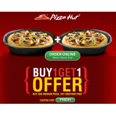 Deals, Discounts & Offers on Food and Health - Buy 1 get 1 pizza free