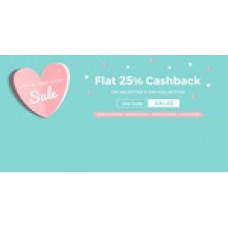 Deals, Discounts & Offers on Valentines day - Flat 25% Cashback on Valentines Day Collection