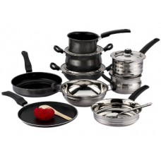 Deals, Discounts & Offers on Home Appliances - Mahavir 14 Pc Stainless Steel & Non Stick Cookware Combo at Just Rs. 1319