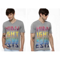 Deals, Discounts & Offers on Men Clothing - Nikhil Chinapa Midnight Requests V-Neck Tee at FLAT 80% OFF + Free Shipping