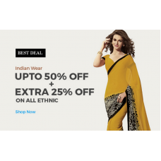 Deals, Discounts & Offers on Women Clothing - Upto 50% + Extra 25% off on All Ethnic Clothing