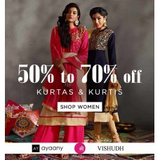 Deals, Discounts & Offers on Women Clothing - Minimum 50% - 70% off on Women's Branded Kurtas