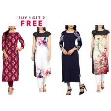 Deals, Discounts & Offers on Women Clothing - Get Buy 1 Get 2 Free on Women's Kurtis
