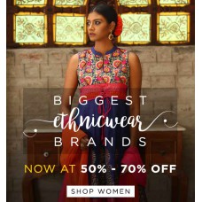 Deals, Discounts & Offers on Women Clothing - Get Flat 50% - 70% off on Biggest Ethnicwear Brands