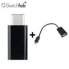 Deals, Discounts & Offers on Mobile Accessories - Sketchfab Combo of USB Type C To Micro USB Adapter + V8 Micro USB OTG Cable for OTG Supported Tablets and Mobiles