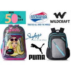 Deals, Discounts & Offers on Accessories - Min 50% off on TOP Brand Backpacks (Skybags, A.T, Puma) + Free Shipping