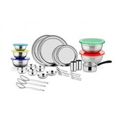 Deals, Discounts & Offers on Home & Kitchen - Classic Essentials Stainless Steel Bachelor Dinner Set of34 Pcs