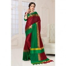 Deals, Discounts & Offers on Women Clothing - Indian Beauty Art Silk sellf Design Saree with blouse (COLORS AVAILABLE)