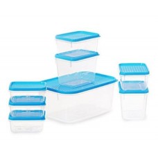 Deals, Discounts & Offers on Home Appliances - Get 66% Off on All Time Plastics Polka Container Set, Set of 8, Blue