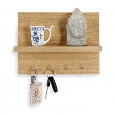 Deals, Discounts & Offers on Home Decor & Festive Needs - Buy Forzza Mia Wall Shelf with Key Holder (Matte Finish, Teak) at Rs.399