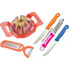 Deals, Discounts & Offers on Home & Kitchen - [Flat 68% Off ] Combo Of Apple Cutter+2 in 1 Grater and Peelar+Set of 2 Knife+Peelar