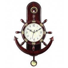 Deals, Discounts & Offers on Home Decor & Festive Needs - Altra Plastic Pendulum Wall Clock (45 cm x 30 cm x 5 cm, Brown) at 67% Off