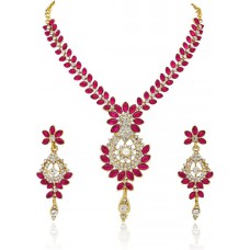 Deals, Discounts & Offers on Earings and Necklace - Atasi International Alloy Jewel Set  (Pink) at 82% Off