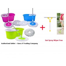 Deals, Discounts & Offers on Home & Kitchen - GTC Best Homes 360° Spin Floor Cleaning Easy Magic Plastic Bucket Mop with 2 Microfiber Heads