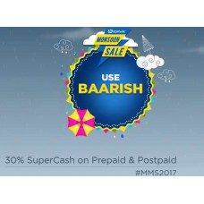 Deals, Discounts & Offers on Recharge - 30% SuperCash on Mobile Prepaid & Postpaid
