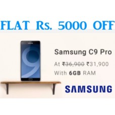 Deals, Discounts & Offers on Mobiles - {Flat Rs. 5000 OFF}:- Samsung Galaxy C9 Pro (6 GB RAM, 64 GB Internal, NO Cost EMI)