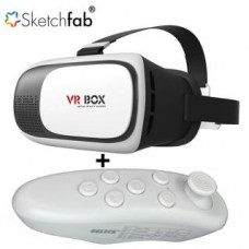 Deals, Discounts & Offers on Mobile Accessories - Sketchfab Combo of 3D Vr Box Version 2.0 . 3D Glasses for All Mobile Phones + Bluetooth VR Remote Controller @ 30% Off
