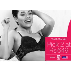 Deals, Discounts & Offers on Women Clothing - Buy Any 2 Bras,Panties & Apparel at just Rs.649