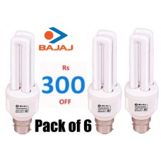 Deals, Discounts & Offers on Electronics - Huge Discount:- Bajaj Ecolux 15W CFL Bulb - Set of 6 at Just Rs. 399 + Free Shipping