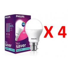 Deals, Discounts & Offers on Electronics - Philips White 9W LED Bulb - Set of 4 at Just Rs. 400 + FREE Shipping