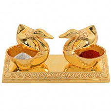 Deals, Discounts & Offers on Home & Kitchen - Jaipuri haat Golden Metal Love Bird Duck with Chandan R